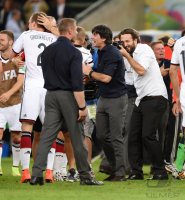 FUSSBALL WM 2014, FINALE: JUBEL Trainer Joachim Loew (Deutschland)
