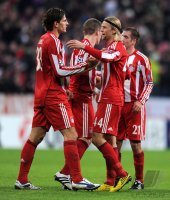 Fussball Champions League: (v. li.) FCB JUBEL mit Mario Gomez, Anatoliy Tymoshchuk