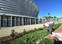 FUSSBALL WM 2010  Vorbereitung auf das erste Spiel in Kapstadt