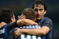 FUSSBALL SERIE A: JUBEL Antonio Cassano und Diego Milito (v. li., Inter Mailand)