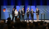 Wahlkampftour mit Kanzlerkandidat der Union, Friedrich Merz