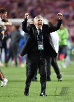 Fussball Champions League Finale 2014: JUBEL Trainer Carlo Ancelotti (Real Madrid)