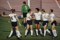 Fussball EM 1980: Foerster, Allofs, Mueller, Rummenigge, Stielike
