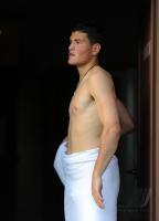 1. Fussball Bundesliga: Kyriakos Papadopoulos mit Badetuch (Schalke)