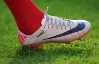 Fussball 1. Bundesliga, Saison 2011/2012:  NIKE Schuhe mit dem Namen seiner Tochter Bestickt SHAHINEZ Franck Ribery (FC Bayern Muenchen)