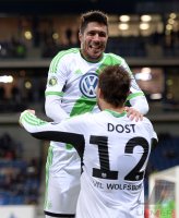 Fussball DFB Pokal Viertelfinale 13/14: JUBEL VfL Wolfsburg