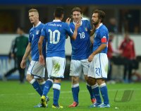 Fussball International WM Qualifikation 2014:  Ignazio Abate, Antonio Candreva, Riccardo Montolivo und Andrea Pirlo (v. li., Italien)
