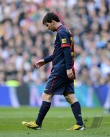 FUSSBALL Primera Division 2012/2013: Lionel Messi (Barca) enttaeuscht