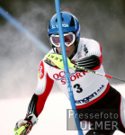 Ski Alpin;  Abfahrt Herren  Wengen Start Max Rauffer (GER) im Hintergrund Eiger, Moench, Jungfrau