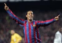 Fussball Int: CHL: Barcelona - Chelsea, Jubel RONALDINHO