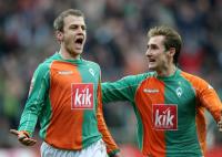 Fussball 1. Bundesliga: Bremen - Bayern, Jubel Bremen .n. 2:0