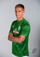 Fussball 1. Bundesliga, Saison 2012/2013, Werder Bremen: Nils Petersen im exklusiven Pressefoto ULMER Fotoshooting