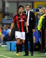 Fussball Champions League  Saison 2010/2011:  Pato (AC Mailand) mit Trainer Massimilliano Allegri (AC Mailand)