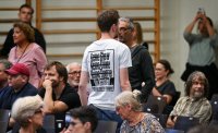 Streitgespraech OB Boris Palmer und AfD Landesvorsitzender Markus Frohnmaier in Tuebingen