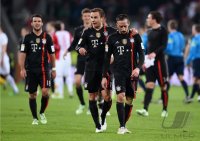 Fussball 1. Bundesliga Saison 14/15: Franck Ribery (FC Bayern Muenchen) und Mario Goetze (FC Bayern Muenchen)