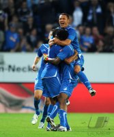 Fussball 1. Bundesliga : JUBEL nach dem TOR zum 1:0 Sejad Salihovic  auf Isaac Vorsah (TSG 1899 Hoffenheim)