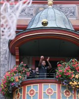 Basketball 1. Bundesliga 19/20  Teamvorstellung Walter Tigers Tuebingen auf dem Rathausbalkon