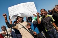 Fussball  International WM 2010  Suedafrika Bauarbeiterstreik