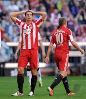 Fussball 1. Bundesliga : Mario Gomez,  Arjen Robben (v. li., FC Bayern Muenchen)