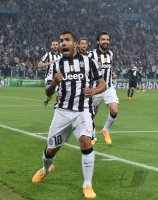 Fussball CHL 14/15 Halbfinale: JUBEL Carlos Tevez (Juventus Turin)