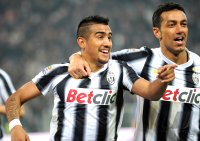 FUSSBALL SERIE A:  JUBEL Arturo Erasmo Pardo Vidal, Fabio Quagliarella (v. li., Juventus Turin)