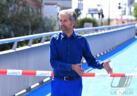 Eroeffnung Radbruecke Tuebingen; Tuebingens Oberbuergermeister Boris Palmer (Die Gruenen)