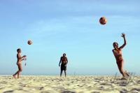  Children playing Beachsoccer on the Copa Cabana Beach/ Brazil bits for World Cup 2014