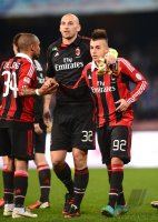 FUSSBALL SERIE A:  Stephan El Shaarawy und Torwart Christian Abbiati (v. li., AC Mailand)