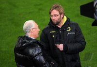 Fussball 1. Bundesliga : Franz Beckenbauer mit Trainer Juergen Klopp (re, Borussia Dortmund)