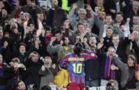 Fussball Int: CHL: Barcelona - Chelsea, Jubel RONALDINHO