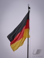 Schmuckbild: Tag der Deutschen Einheit, die Deutsche Nationalfahne weht auf dem Hirrlinger Schloss