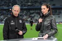 Fussball 2. Bundesliga:  Trainer Reiner Maurer (1860 Muenchen) im Interview mit Esther Sedlaczek