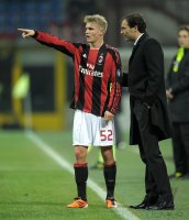 FUSSBALL SERIE A:  Merkel Alexander mit Trainer Massimilliano Allegri (AC Mailand)