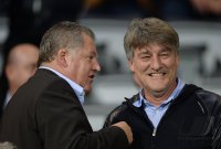 Fussball DFB Pokal 2. Runde 13/14: Praesident  Wahler (VfB Stuttgart) und Finanzvorstand Ruf