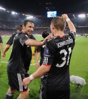 Fussball Champions League  Saison 2010/2011: JUBEL Bastian Schweinsteiger (FC Bayern Muenchen)