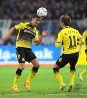Fussball 1. Bundesliga, Saison 2011/2012: Moritz Leitner mit Mario Goetze (v. li., Borussia Dortmund)