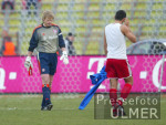 Fussball 1. Bundesliga Bayern-Rostock; Enttaeuschung Kahn-Salihamidzic