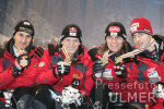 Nordische Ski WM Teamspringen K 120 - Team AUT mit Medaillen