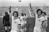 Fussball 1. Bundesliga Saison 1972/1973:  Mueller, Beckenbauer (FC Bayern)