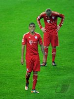 Fussball 1. Bundesliga, Saison 2011/2012: Luiz Gustavo , Nils Petersen (v.li., FC Bayern Muenchen)