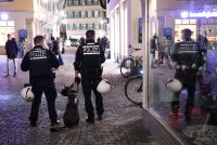 Grosses Polizeiaufgebot bei einer Demo in der Tuebinger Altstadt