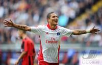 Fussball 1. Bundesliga : JUBEL nach dem Tor zum 1:3 Paolo Guerrero (Hamburger SV)