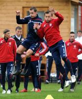 Fussball 1. Bundesliga: Miroslav Klose li. und Ivica Olic (re., FCB)