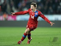 Fussball Nationalmannschaft : JUBEL nach dem TOR zum 1:0  Vaclav Pilar (Tschechische Republik)