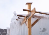 Ein Eisgalgen bei der Brauerei Schimpf in Neustetten - Remmingsheim
