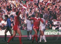 Fussball Bayern-Koeln Jubel Rummenigge