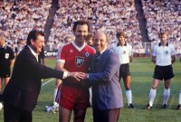 Fussball Deutsche Nationalmannschaft - HSV:  Walter, Beckenbauer, Seeler
