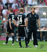 Fussball 1. Bundesliga, Saison 2011/2012:  David Jarolim, Trainer Michael Oenning (v. li., Hamburger SV)
