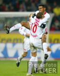 Fussball 1. Bundesliga: Leverkusen - Nuernberg, Jubel FCN
