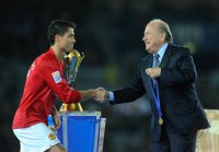 FIFA Club WM Japan 2008 Finale: FIFA Praesident Blatter  und Cristiano Ronaldo